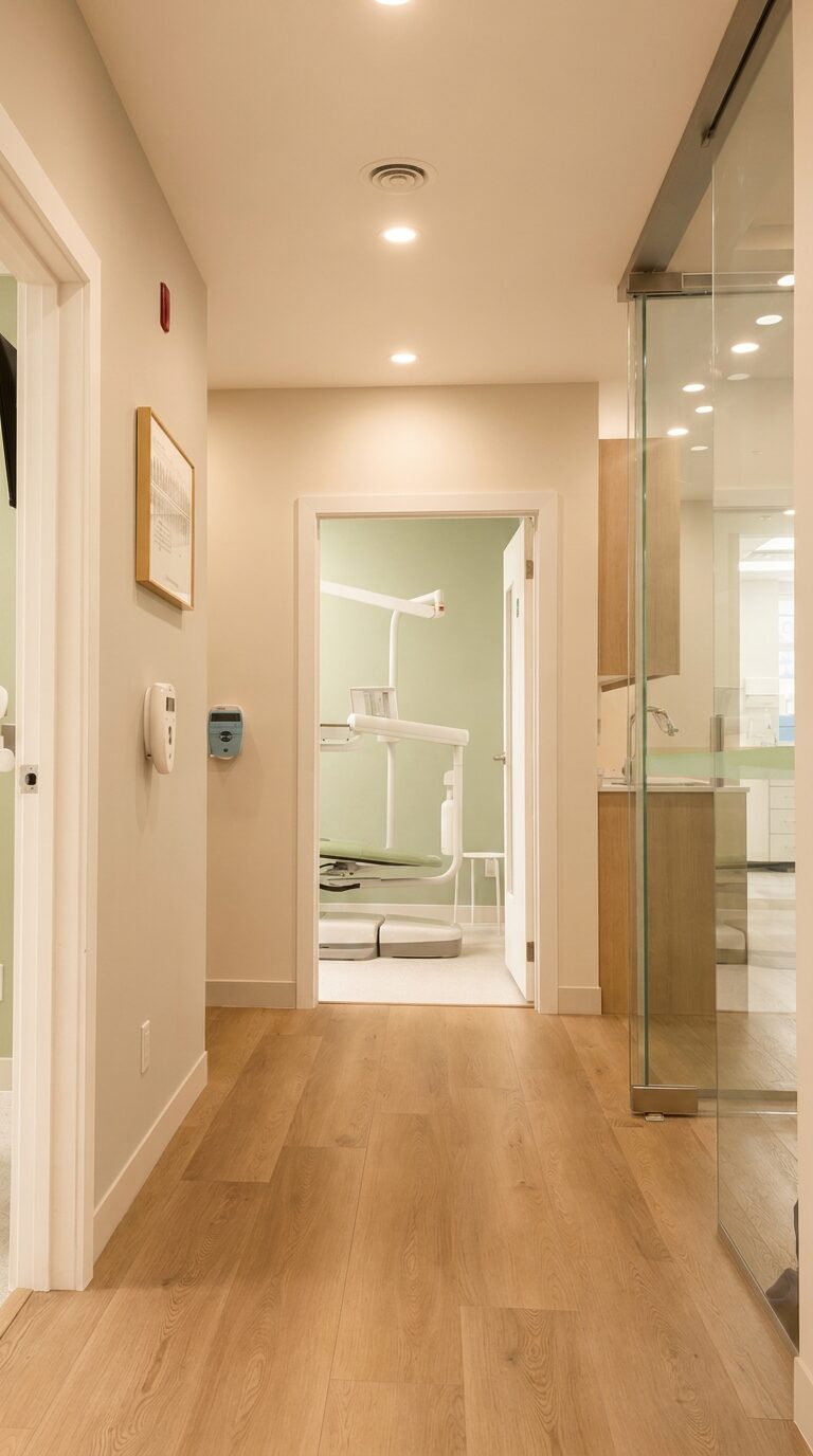 Joysmile Family Dental hallway and treatment room